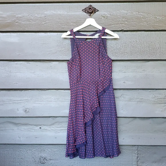 Anthropologie EVA FRANCO Ruffled Clipdot Dress sz 4 Women's - Picture 5 of 11